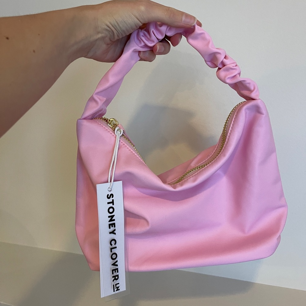 NWT Stoney Clover Lane Flamingo Light Pink Scrunch Handle Bag